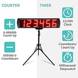 LUCKY TIME Race Clock with Tripod, LED Digital