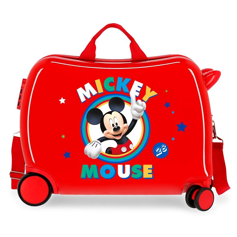 Disney Boys Rolling Suitcase 2 Multi-Direction Spinner Wheels, Red (Rojo), 50x38x20