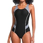 Tempt Me Women One Piece Swimsuits Athletic Racerback Swimwear Training Exercise Slimming Bathing Suit