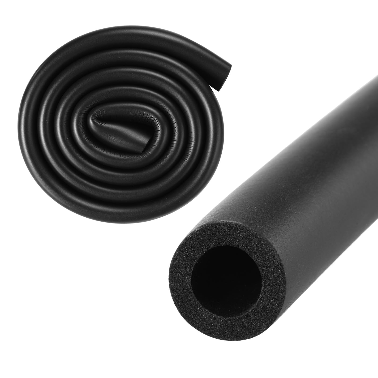 M METERXITY Pipe Insulation Foam Tube, 16mm 5/8" ID 26mm OD 3.3Ft 1m Length, Soft Flexible Foam Tubing Pipe Foam Insulation for Handle Grip Support/Guitar Stand/Roof Racks [Black]