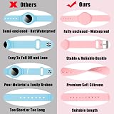 Dzpuhuojz 2 Pack Adjustable Silicone AirTag Bracelets Kids Pink Blue Waterproof view 3