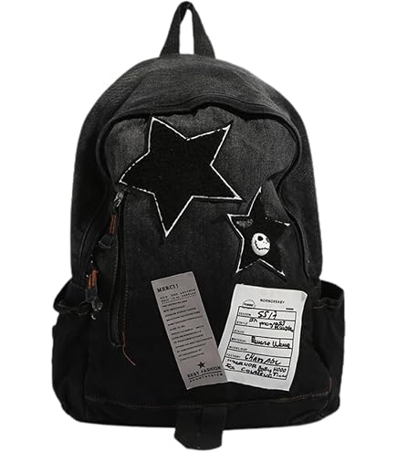 Amazon.com: KANGDAWEI Cute Star Denim Backpack, Grunge Y2K Vintage