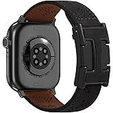 Grahied Genuine Leather Watch Band Compatible with Apple Watch Bands 42mm 44mm 45mm 46mm 49mm, Dressy Strap Magnetic Buckle for Women Men iWatch Ultra SE Series 10/9/8/7/6/5/4/3/2/1