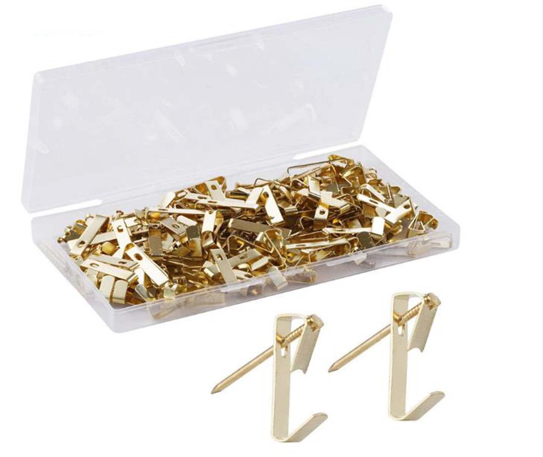 Palmetto Housewares Picture Frame Hanging Hook, 100 Sets Hooks Suitable for 14kg Weight, Picture Frame Hangers Clasps 100PCS