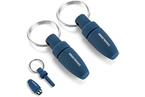 Demcigar Cigar Punch, Sharp Cutter Punch with Key Chain, Mini Portable Cigar Opener Tool for 7 mm Drill,2 Pack (Blue)