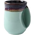 Selamica Porcelain 18oz Novelty Right-handed Handwarmer Mug, Coffee Mug, Tea Mug for family friends and couple - Mint