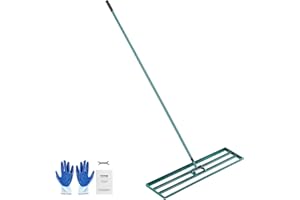 VEVOR Lawn Leveling Rake, 48"x10" Level Lawn Tool, Heavy-Duty Lawn Leveler with 78" Steel Extended Handle, Yard Leveling Rake
