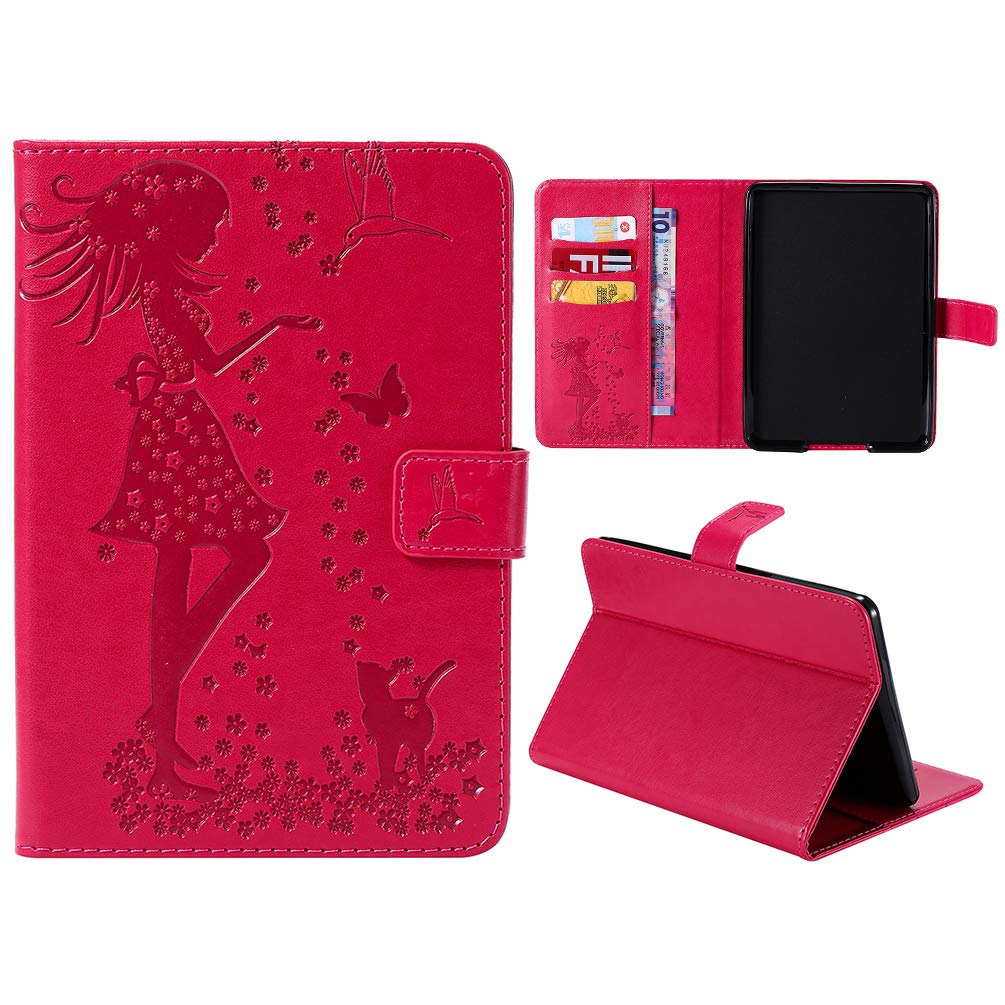 Bleu Etui Tablette PU+TPU Fille Imprimant MultiUsage Cuir Silicone