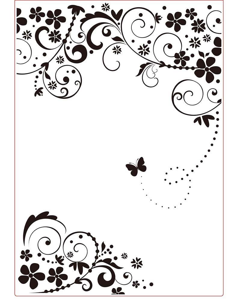 Vaessen Creative Darice Butterfly Embossing Template Frame, Transparent, A4