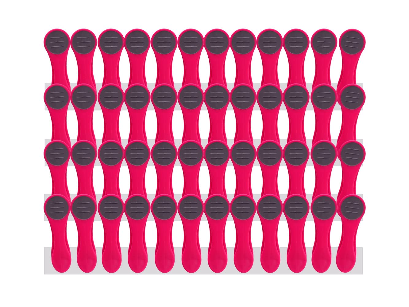 48 Clothes Pegs with Springs Made of Stainless Steel, Soft Grip, Soft Touch, Pink