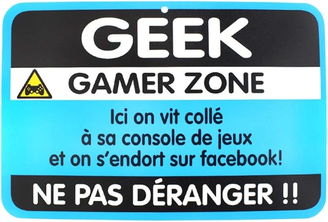 Edt Plaque De Porte Humour Pvc 30xcm Geek Gamer Zone Amazon Fr Cuisine Maison