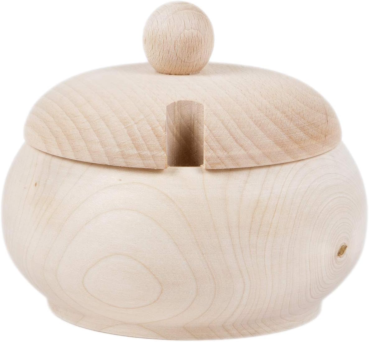 Large Wooden Bowl with Lid 0.5 Litre Jam Jar Sugar Bowl Sugar Bowl
