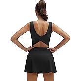 SUUKSESS Womens Tennis Dress with Built in Shorts and Bra Easy Peasy Athletic Dresses Golf Workout Active