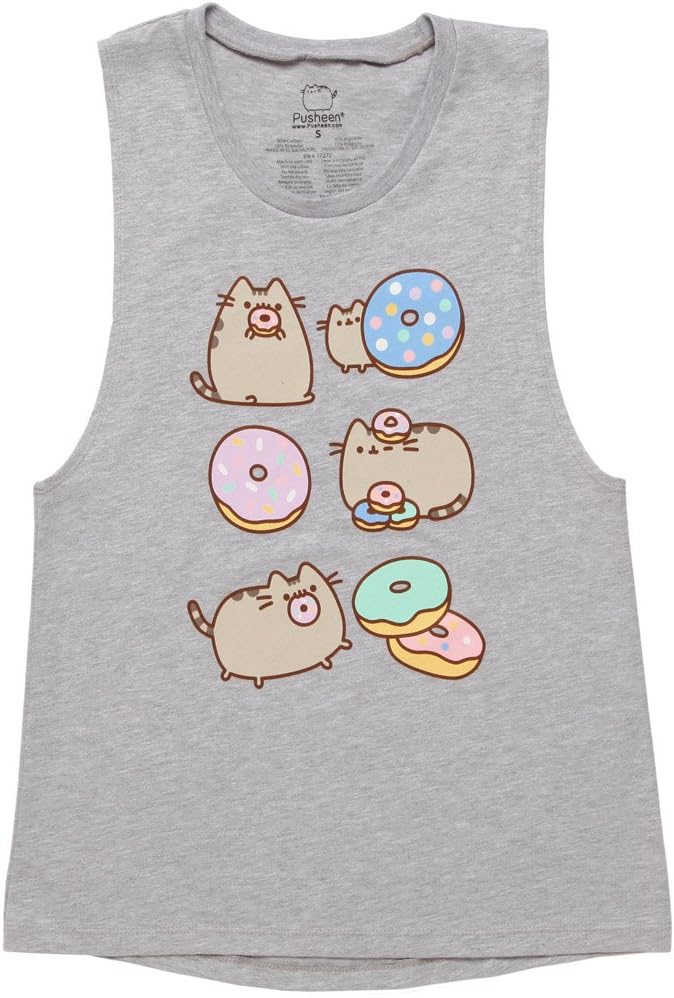 Pusheen Donut Love Juniors Muscle Tank