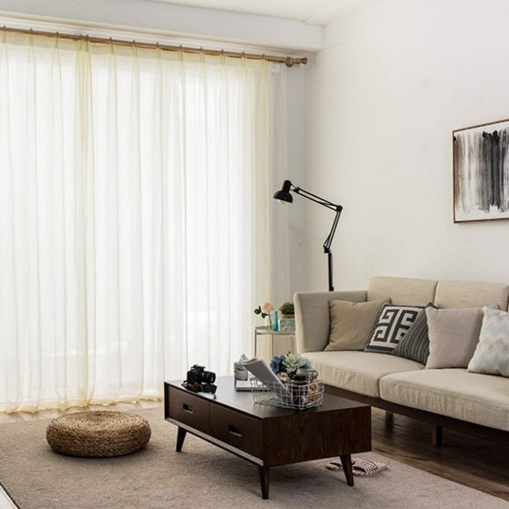 Solid Sheer Curtains Semi Shade Draperies Thin Sheer Nordic