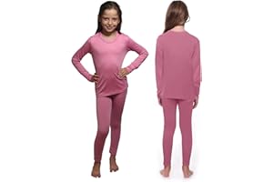 Ultra Dry Thermal Underwear for Kids Long Johns Fleece Lined Leggings and Shirt Boy and Girl Unisex Underwear Bases Set