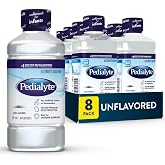 Pedialyte Electrolyte Drink , Hydration Drinks for Kids &amp; Adults, Unflavored, 1 Liter, Pack of 8