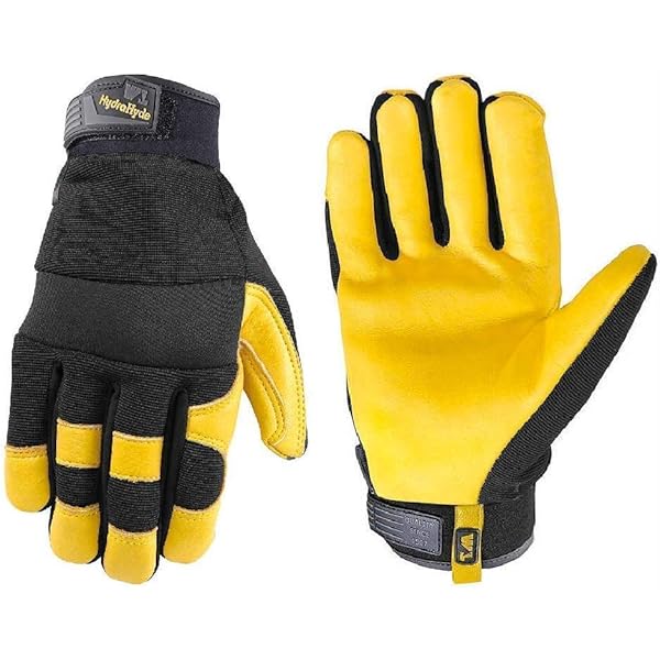 Men's Goat Skin Leather Palm Work Gloves, Water-Resistant