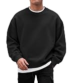 COOFANDY Men's Cotton Fleece Crewneck Sweatshirt Thick Loose fit