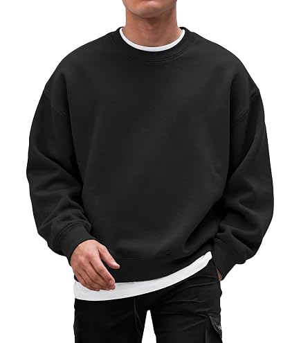 Amazon.com: Men's Baggy Sweater Fashion Solid Crewneck Drop