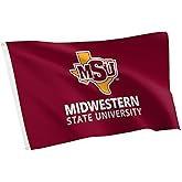 Desert Cactus Midwestern State University MSU Flag - 3 x 5 Feet Mustangs Banner, Indoor/Outdoor Durable Fabric, 100% Polyester Design (Style A)