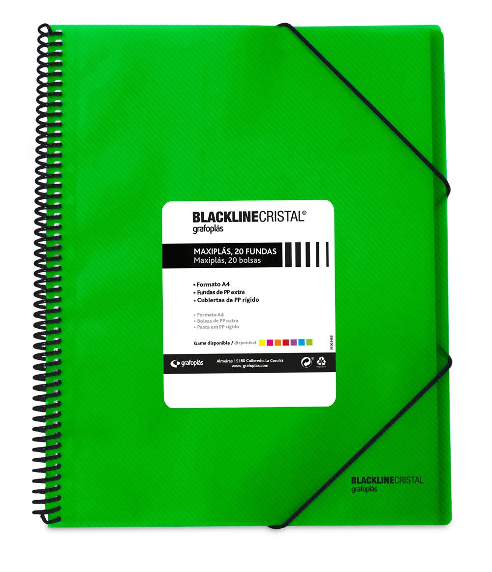grafoplas 39832220 – 20 Pockets Folder, A4, Tapas, PP Green