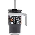 REDUCE 14 Oz Coldee Kids Tumbler with Lid and Straw - Coldee Insulated Travel Mug - Spill-Proof, Sweatproof Stainless Steel, BPA-Free - Includes Handle, Reusable Silicone Straw - Galaxy