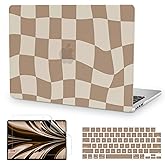 Anban Compatible with MacBook Air 13 inch Case 2026 2025 2024 2023 2022 M4 M3 M2 A3240 A3113 A2681, Plastic Hard Shell +Keyboard Cover +Screen Protector for MacBook Air 13.6 inch Case, Brown Checkered
