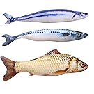 KTCLCATF Coolfm Coolfm Catnip Toys Set Simulation Fish Shape Doll Interactive Pets Pillow Chew Bite Supplies For Cat/Kitty/Kitten Fish Flop Cat Toy Catnip Crinkle Toys 3PCS (QDY-3PCS)