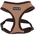 Puppia Soft Dog Harness No Choke Over-The-Head Triple Layered Breathable Mesh Adjustable Chest Belt and Quick-Release Buckle, Beige, Small