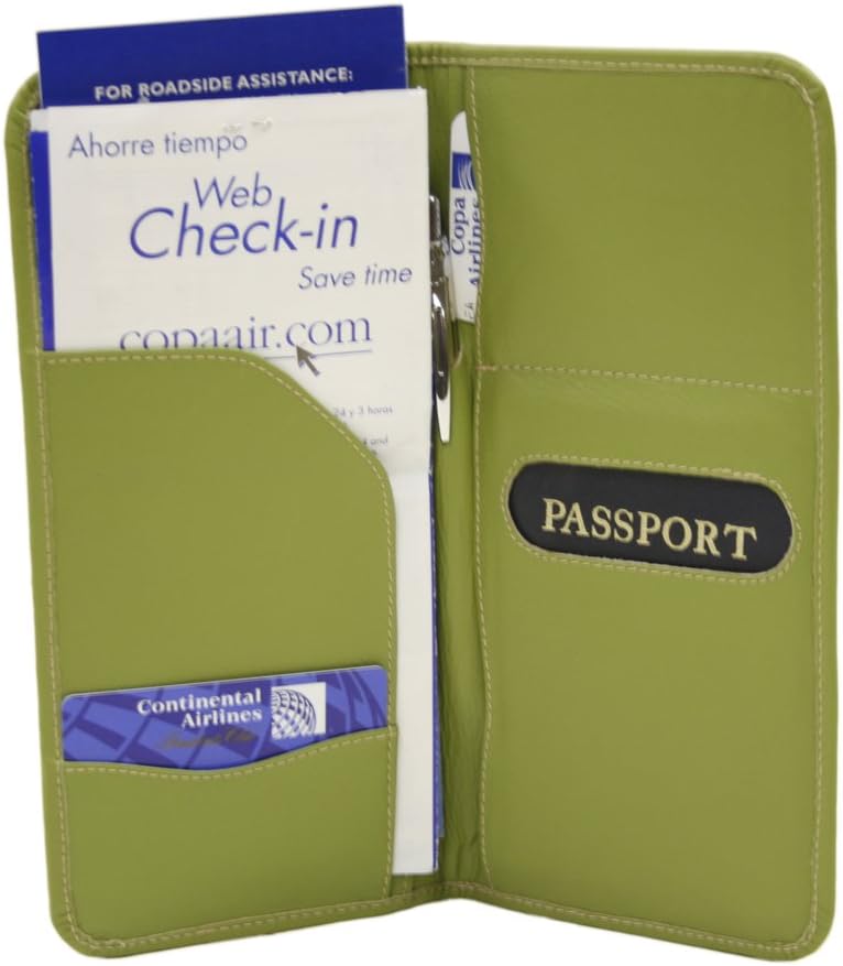  | Piel Leather Passport Ticket Holder, Saddle, One Size | Passport Covers
