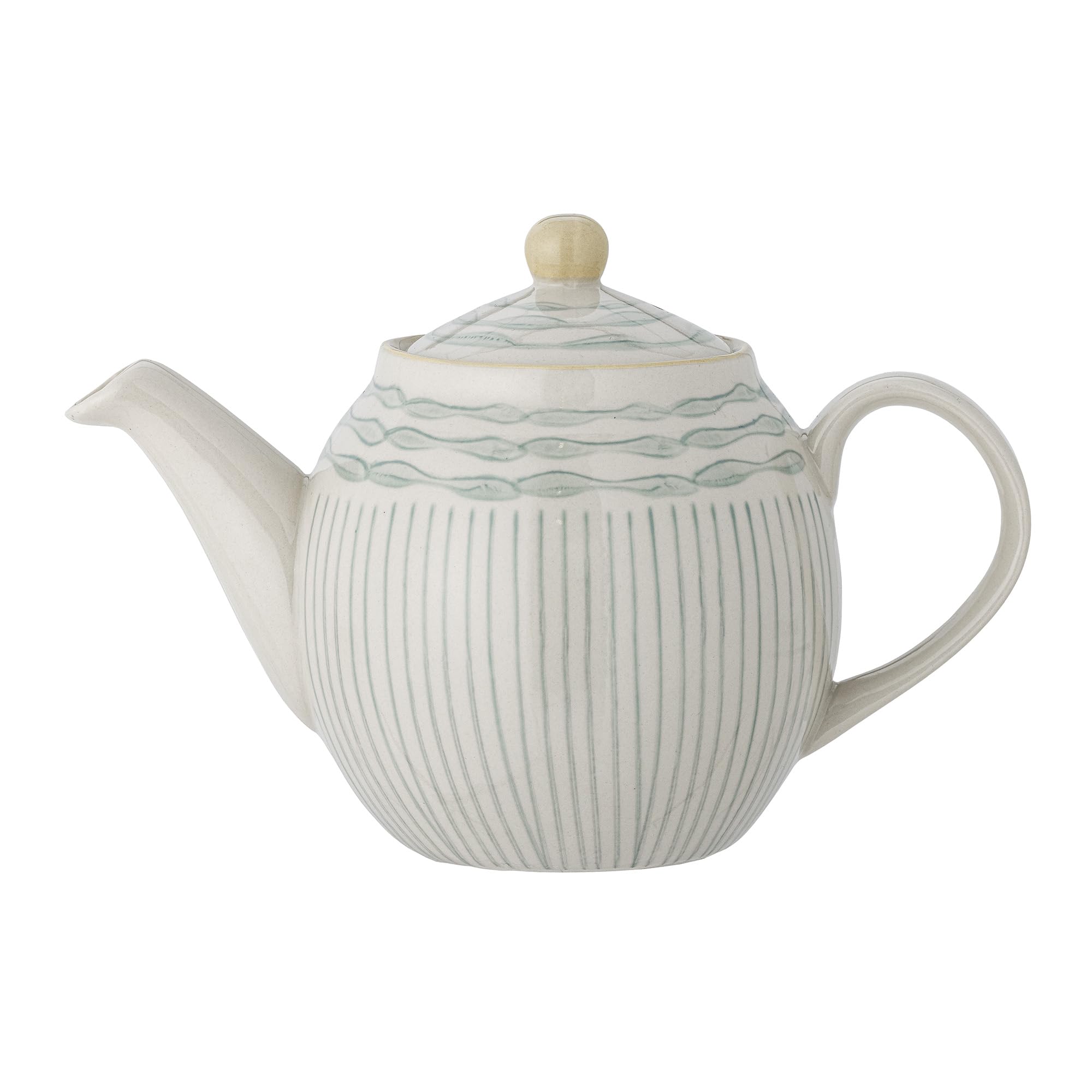 Bloomingville Maple 82058612 Teapot Stoneware in Blue with a Volume of 0.9 L Dimensions: 14 x 16 cm