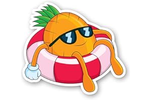 FUNPOPSTICKERS Pineapple Chillin Sticker Funny Stickers - Laptop Stickers - 2.5 Inches Vinyl Decal - Laptop, Phone, Tablet Vinyl Decal Sticker S214383