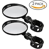 Do4U Bike Mirrors, 2pcs Bicycle Cycling Rear View Mirrors Adjustable Rotatable Handlebar Mounted Glass Convex Mirror for Mountain Road Bike