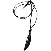 NOVICA Artisan Handmade Mens Leather Pendant Necklace Carved Horn on Cords Indonesia Animal Themed Bird [cord 18 in min L x 23.5 in max L x 0.1 in W Pendant(s) 2.4 in L x 0.5 in W x 0.2 In]