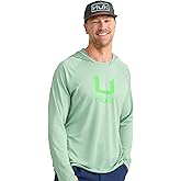 HUK Mens Icon Hoodie, Fishing Shirt with Sun Protection for Men, Fog Green, 3X-Large