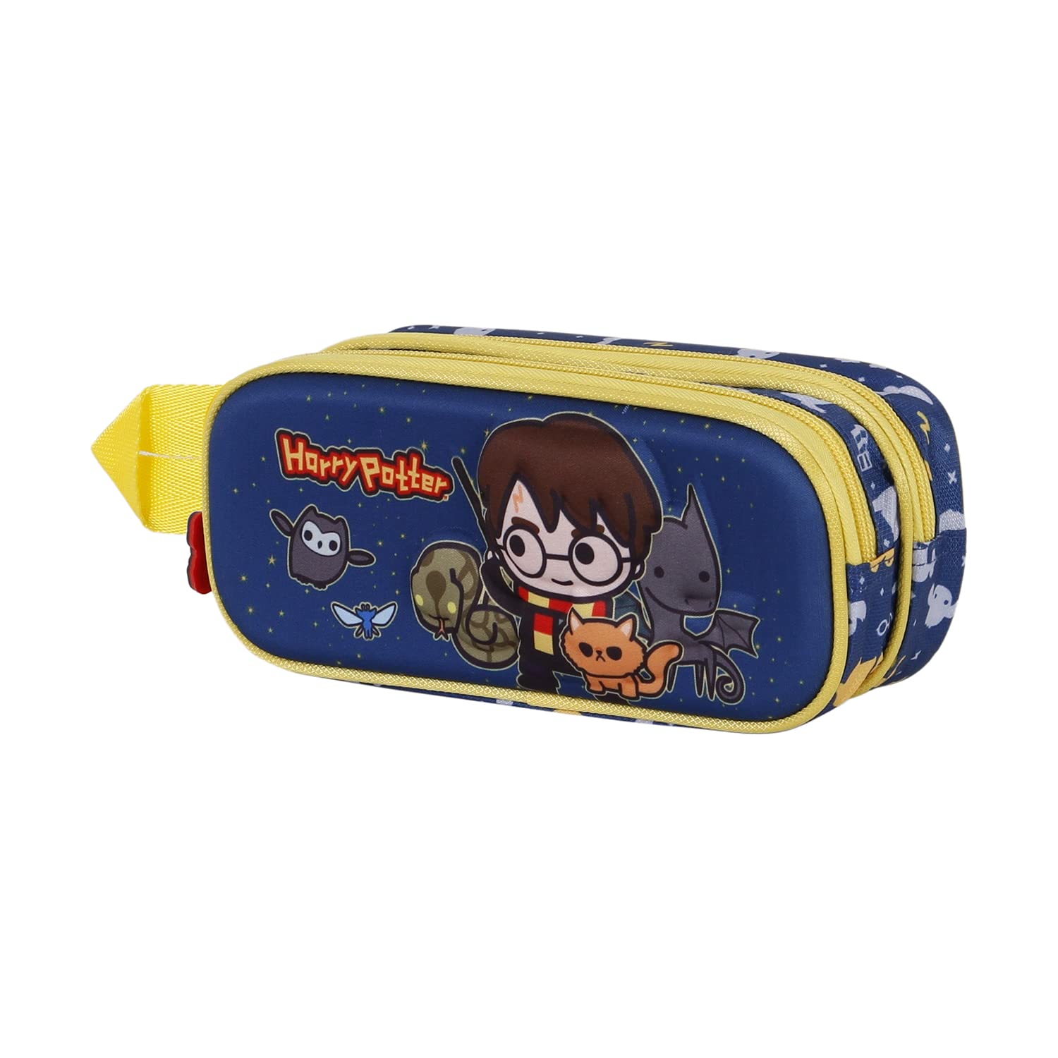 Harry Potter Beasty Friends-3D Double Pencil Case, Blue, 22 x 9.5 cm