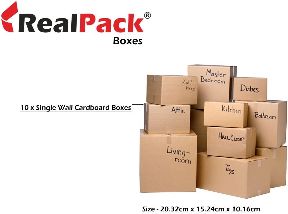 REALPACK® 10 x Boxes Single Wall Size : 8''x6''x4''