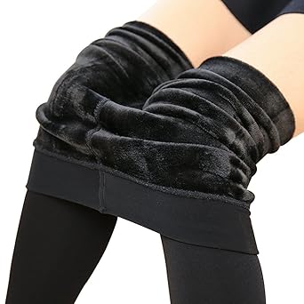 HapiLeap Leggings Damen Leggins Dicke Slim Strumpfhose Warme Fleece-gefütterte thermische dehnbar Leggings Hose schwarz