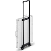 Dansydaisy 1000 Pcs Large Capacity Rolling Poker Chip Case Empty with Wheels and Telescoping Handle, 23.6" x 15" Aluminum Trolley Storage Case for Casino Tournament Travel (No Chips Included)