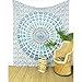 Eyes of India - Large Queen White Blue Indian Elephant Mandala Tapestry Hanging Picnic Bohemian Accent Boho Chic Handmade