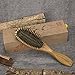 VAMIX Natural Wooden Green Sandalwood Hair Brush - No Static Detangling Scalp Cushion Massage Hair Comb