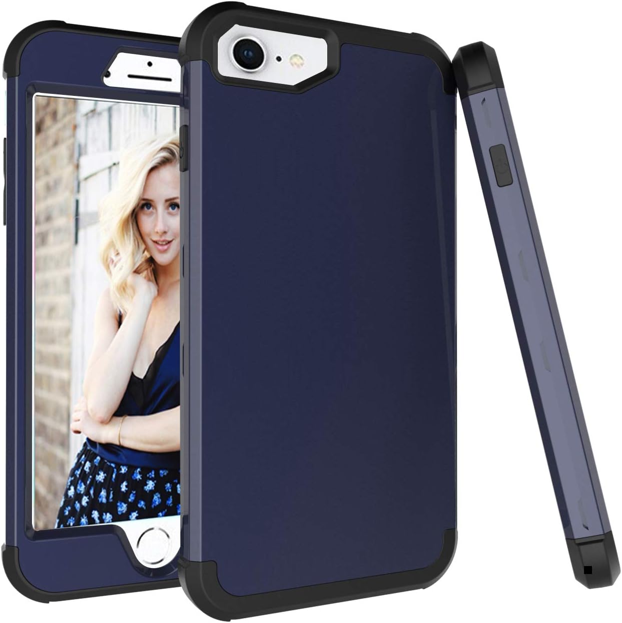 iPhone 8 Case,iPhone 7 Case, iPhone 6S Case, iPhonen 6 Case, ZERMU Shockproof Protection Soft Interior Silicone Bumper&Hard Shell Solid PC Back High Impact Rugged Bumper Case for iPhone 8/7/6S/6 4.7"