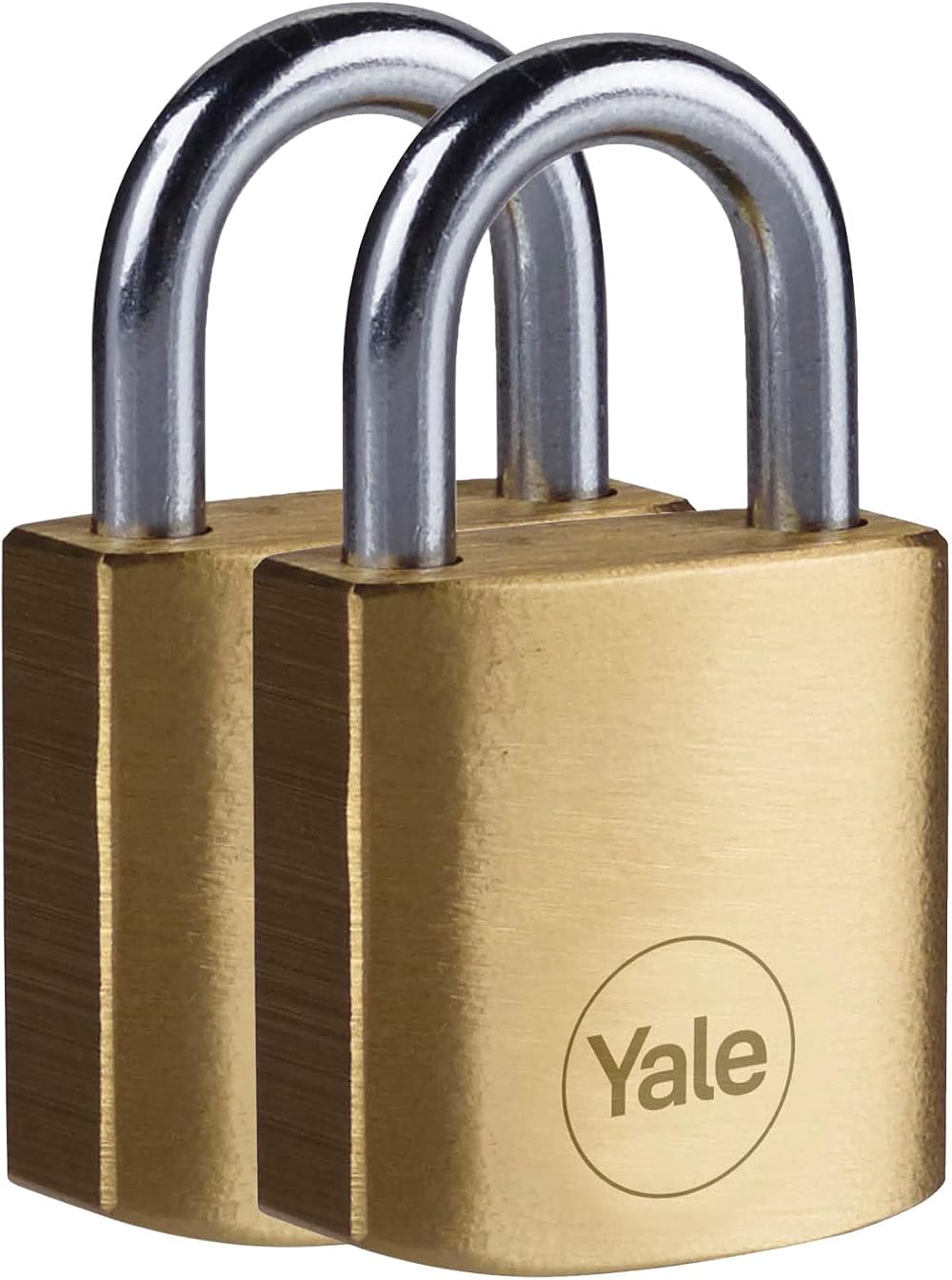 Yale Y110B/30/115/2 30mm Brass Padlock Pack of 2 with Hardened Shackle 3 Keys