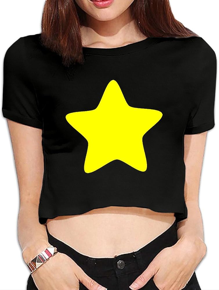 TLK Custom Women Steven Universe Yellow Star Logo Crop Top