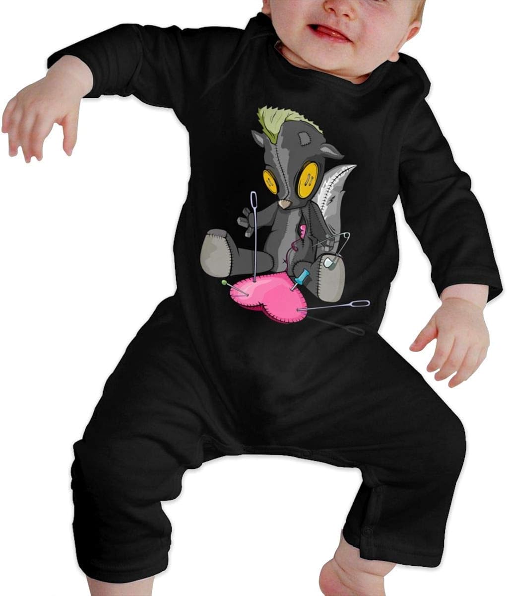 Moniery Skunk Doll Heart Long Sleeve Onesies Bodysuit for Baby Boys