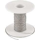 Pandahall 32.8 Feet/10M 304 Stainless Steel Cross Chains with Spool 1.1x0.3mm for Bracelet Necklace Jewelry Making