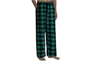 WENKOMG1 PJ Bottoms for Men 100% Cotton Buffalo Plaid Pajama Pants Casual Lounge Pants Baggy Lightweight Comfy Sleepwear