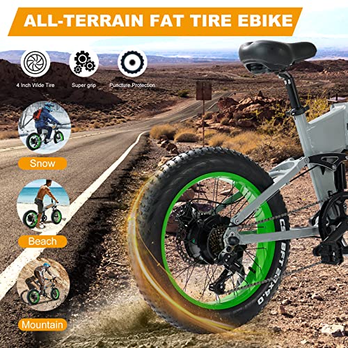 RUNDEER 750W Electric Bike for Adults Electric Bicycle 20in Fat Tire