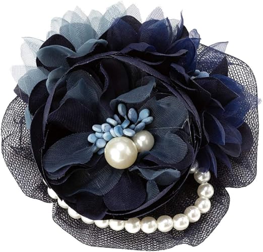 Amazon Cream Dot クリームドット コサージュ フォーマル 卒業式 卒園式 入学式 入園式 ママスーツ 花 フラワー A ネイビー ワンサイズ ブローチ 通販